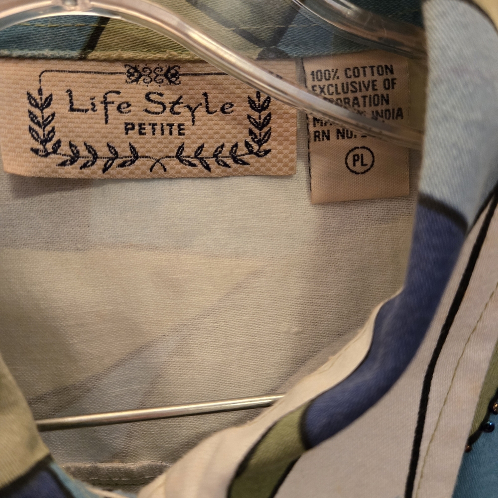 Patchwork Blue and Green Jean Jacket - image 2